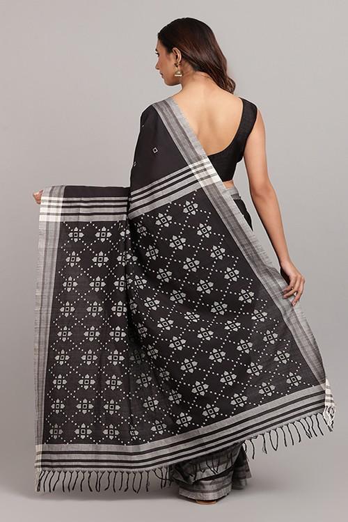 Afsa' Handwoven Extra Weft Cotton Saree-20