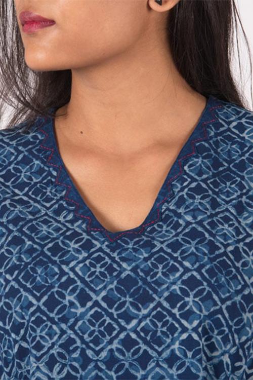 Neel Kali Kurta' Indigo Block Printed Kurta