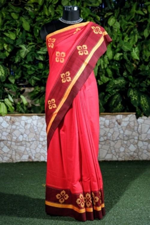 Adya' Handwoven Baavanbuti Cotton Saree-12