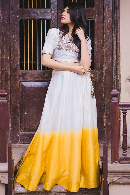 Nur Jahan Embroidered Lehenga (Set of 2)