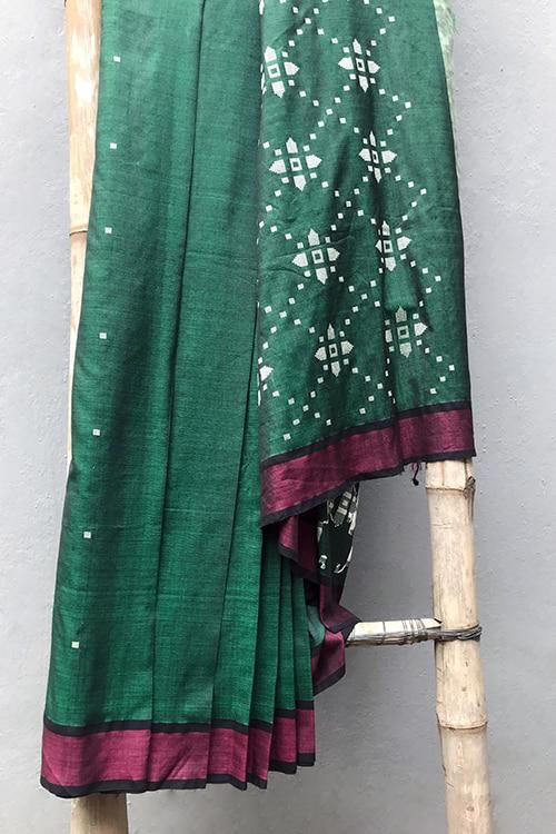 Afsa' Handwoven Extra Weft Silk Saree