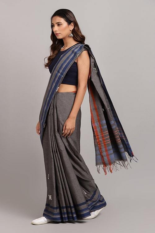Soha' Handwoven Extra Weft Cotton Saree-47