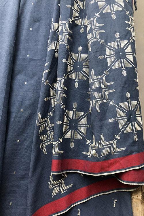 Gargi' Handwoven Extra Weft Cotton Saree-1