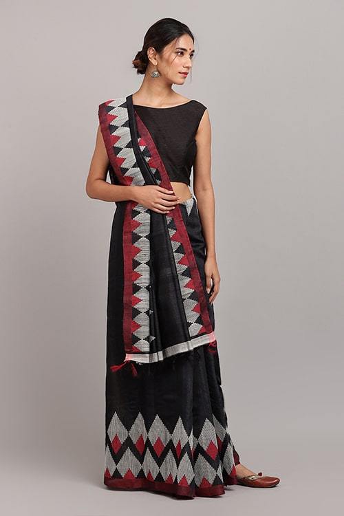 Tarangini' Handwoven Extra Weft Silk Saree-27