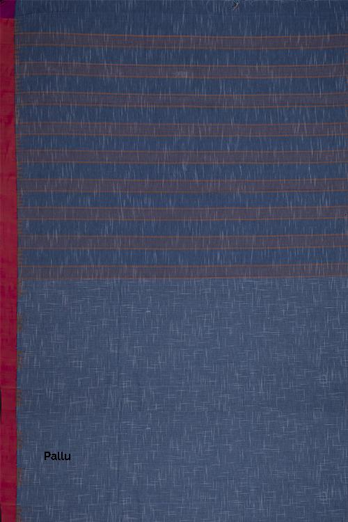 Hand-spun Kuppadam Sirigadi Cotton Handloom Saree – Blue