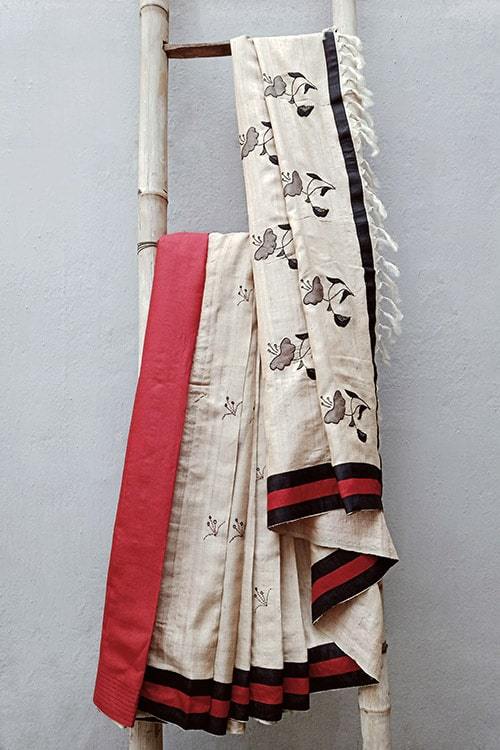 Vasudha' Applique & Sujini Embroidery Silk Saree