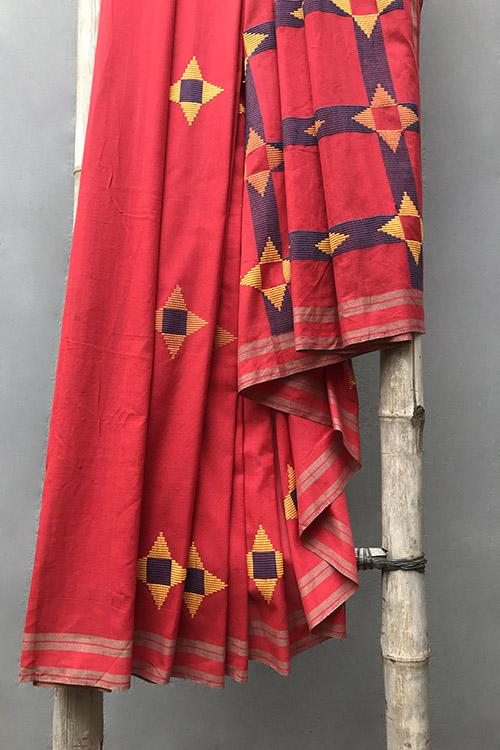 Taarika' Handwoven Extra Weft Cotton Saree