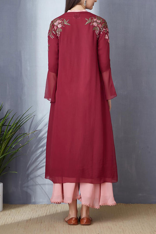 Royal Deep Plum A-line Tunic Set ( BGH-02A )