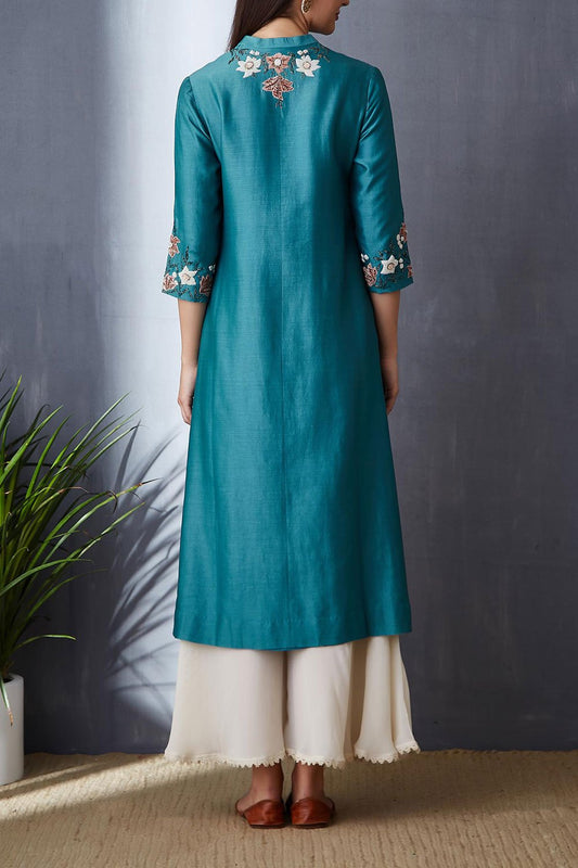Stunning Light Teal A-line Tunic Set ( BGH-03A )