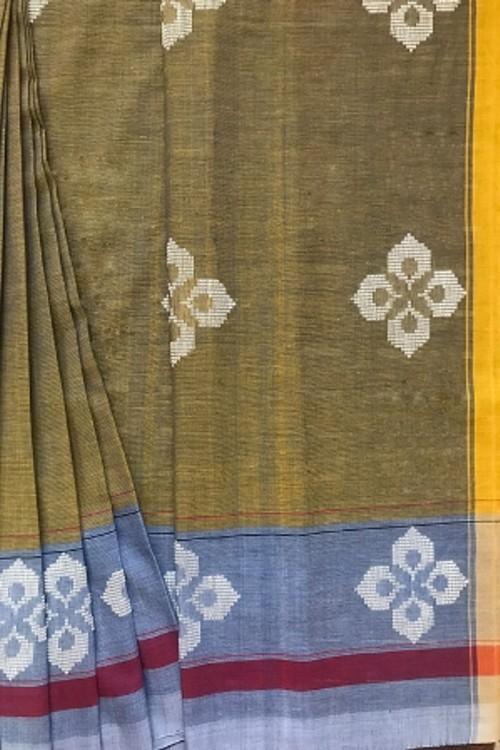 Adya' Handwoven Baavanbuti Cotton Saree-13