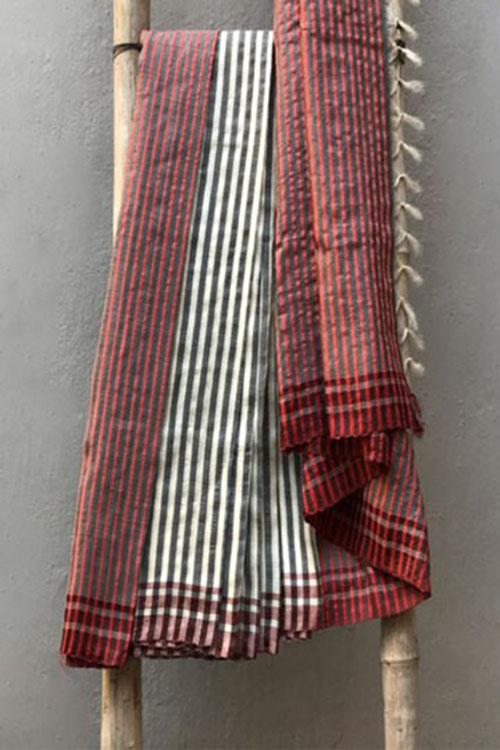 Indrani' Handwoven Color-Block Silk Saree-1