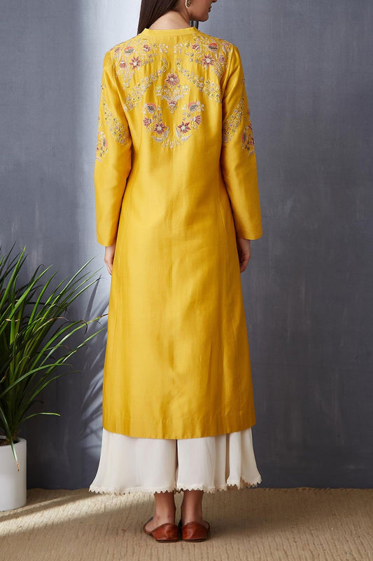 Graceful Yellow A-line Kurta With Palazzo ( BGH-10A )