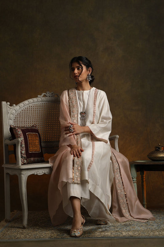 Double Layered Kurta With Straight Pants & Dupatta (YMN-13A)