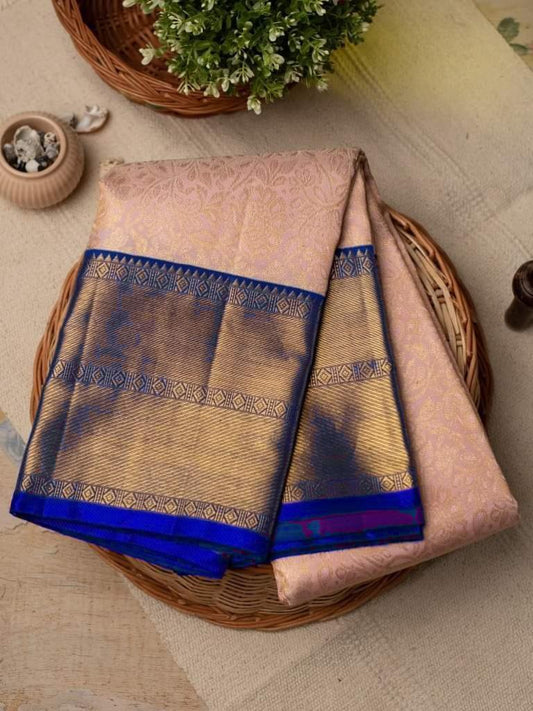 Valiba Royal Blue Beautiful Rich Pallu And Jacquard Saree