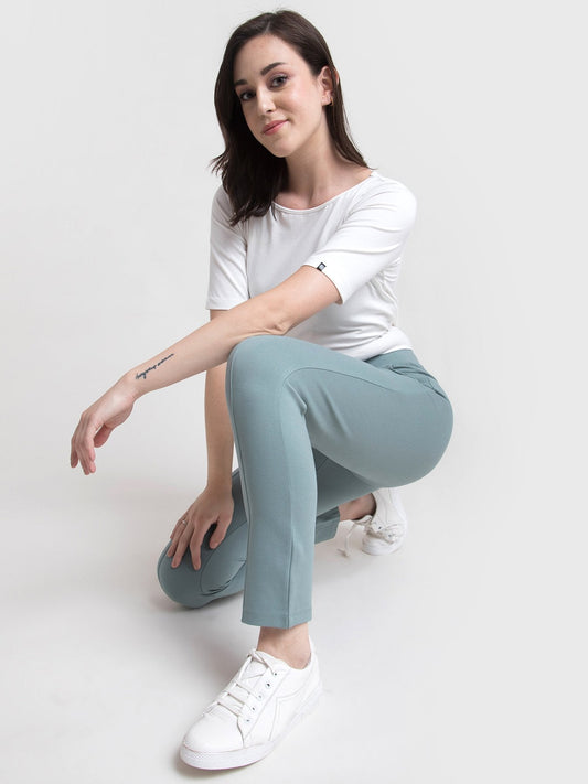 4 Way Stretch Cropped LivIn Pants - Sap Green