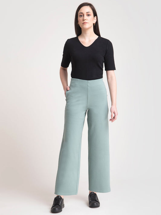 4 Way Stretch Wideleg LivIn Pants - Sap Green