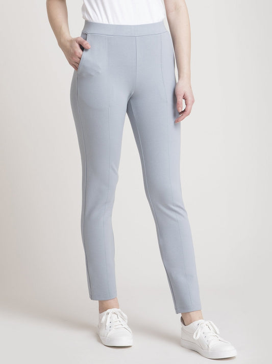 4 Way Stretch Cropped LivIn Pants - Grey