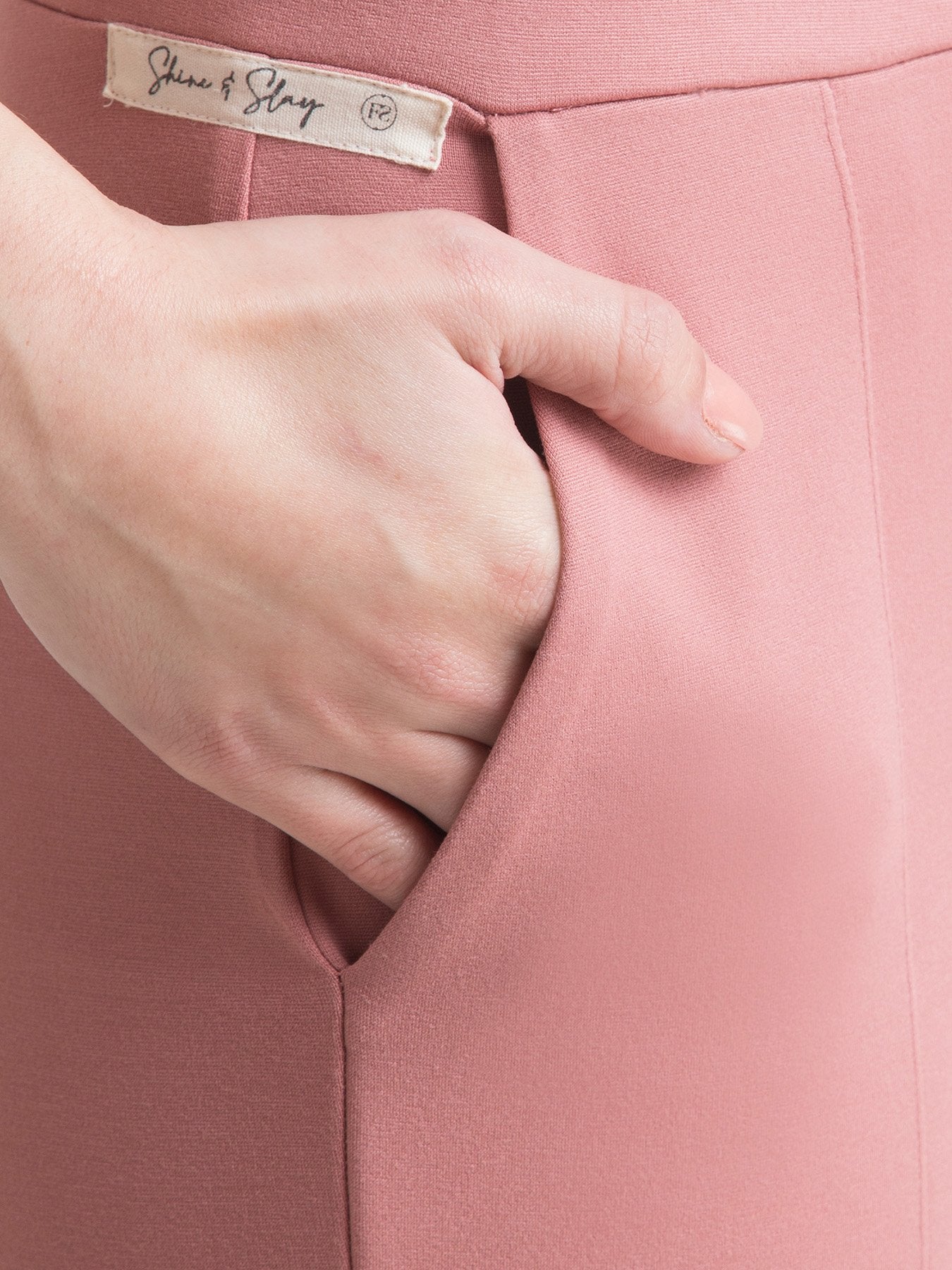 4 Way Stretch Cropped LivIn Pants - Pink