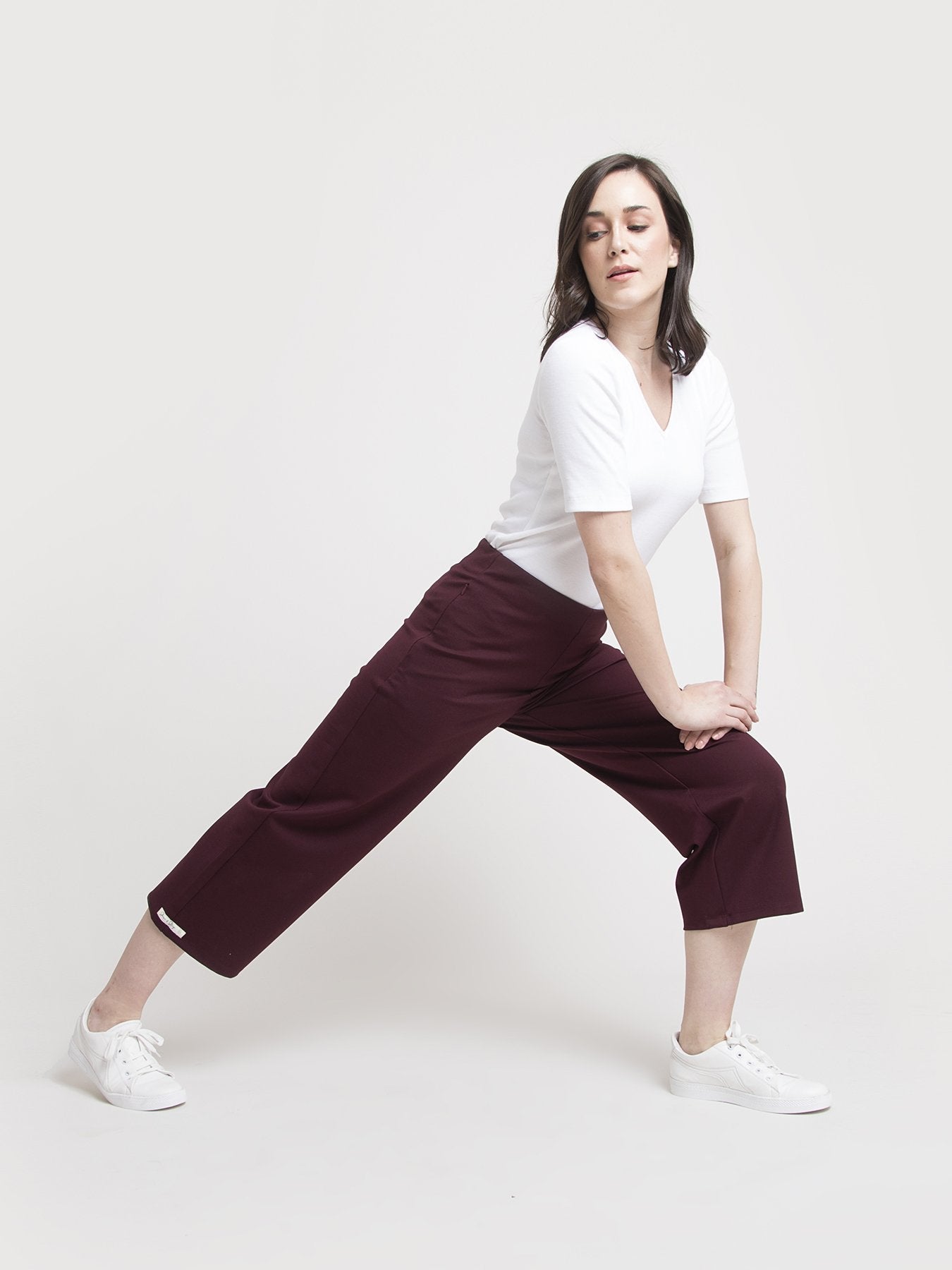 4 Way Stretch LivIn Culottes - Maroon
