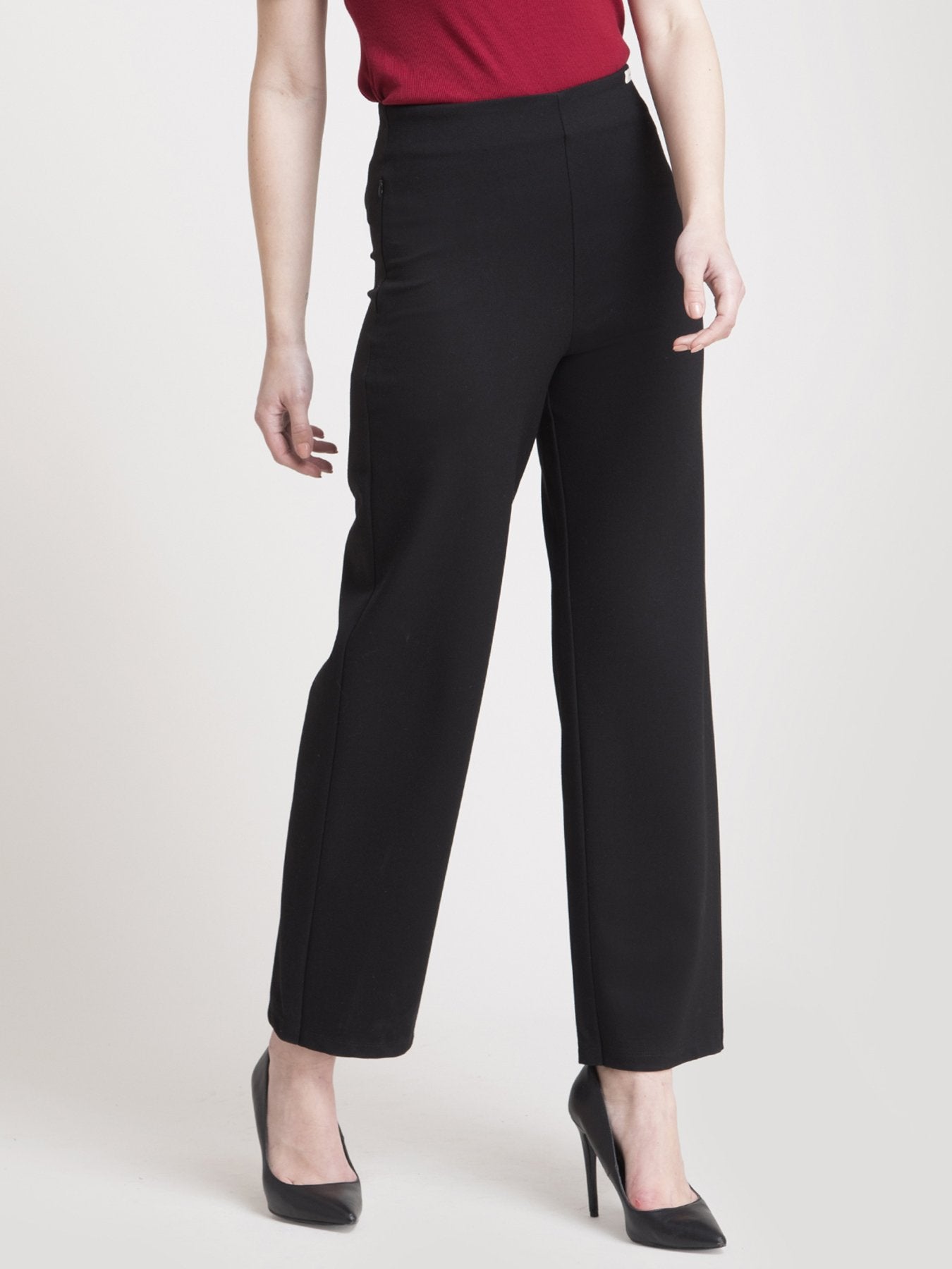 4 Way Stretch Wideleg LivIn Pants - Black