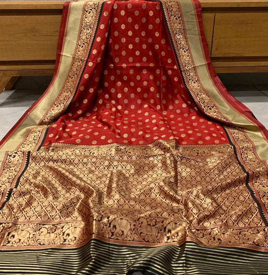 Valiba Classical Red Traditional Kanchipuram Saree