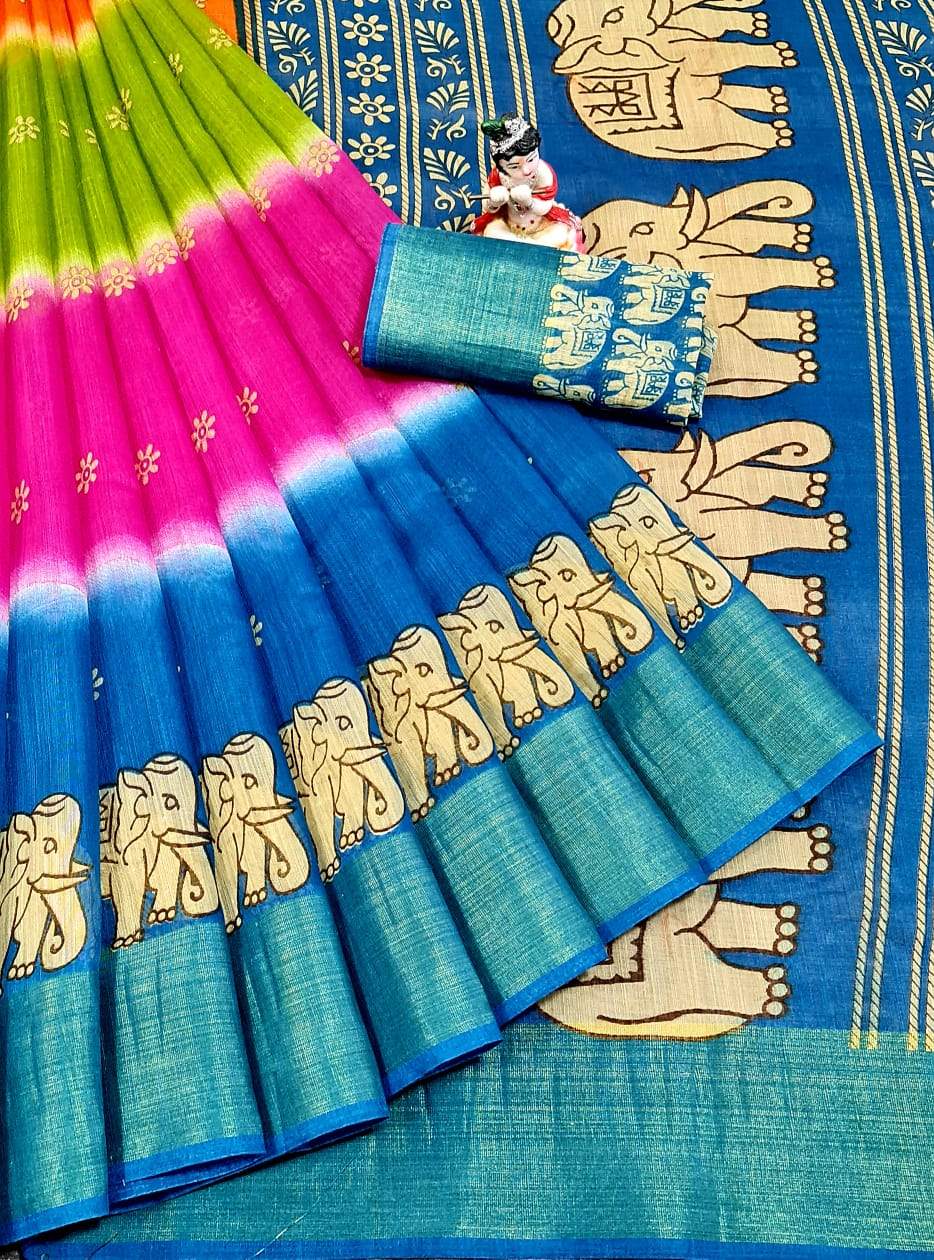 Valiba Beautiful Latest Cotton Printed Sarees