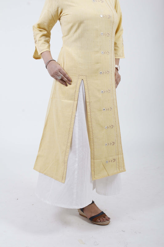 Aasam' Hand Embroidered cotton Handloom Kurta