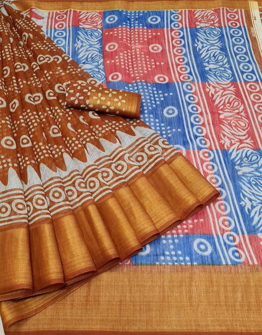 Valiba Fashionable Cotton Printed Sarees