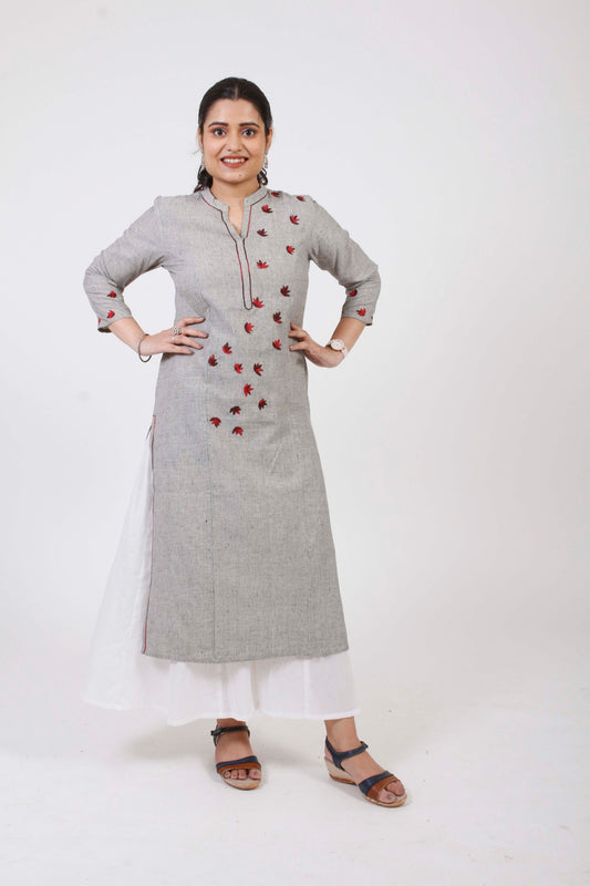 Aashna' Hand Embroidered cotton Handloom Kurta