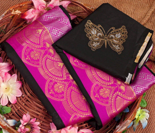 Butterfly Black Exclusive Jacquard Saree