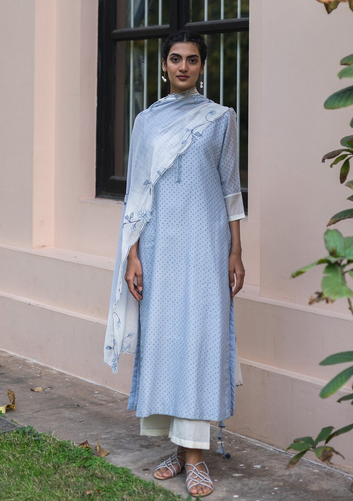 Azure Embroidered Printed Kurta Set