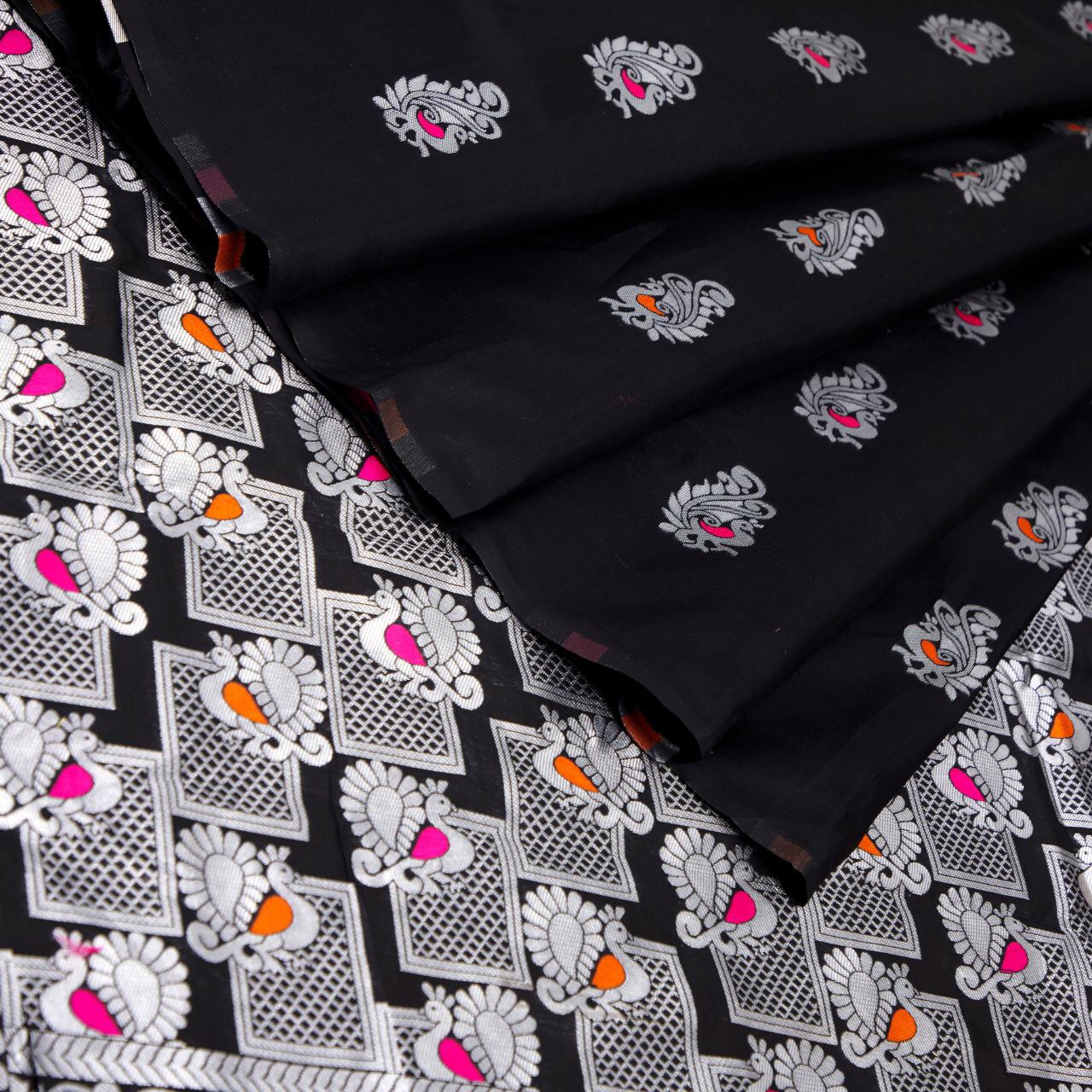 Present Heavy Black Rich Pallu & Jacquard Work Saree