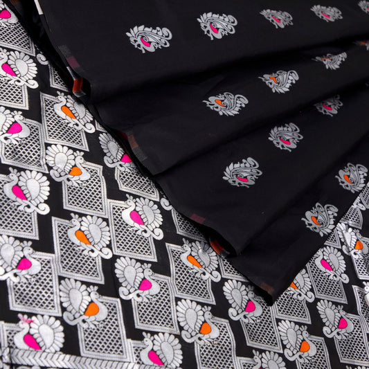 Present Heavy Black Rich Pallu & Jacquard Work Saree