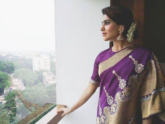 Traditional Kanchipuram weaving saree