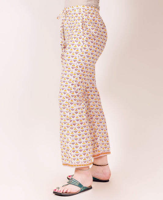 Hand Block Printed Straight Pants