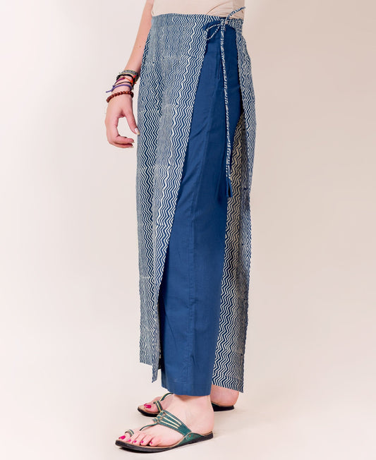 Designer Double Layered Indigo Palazzo