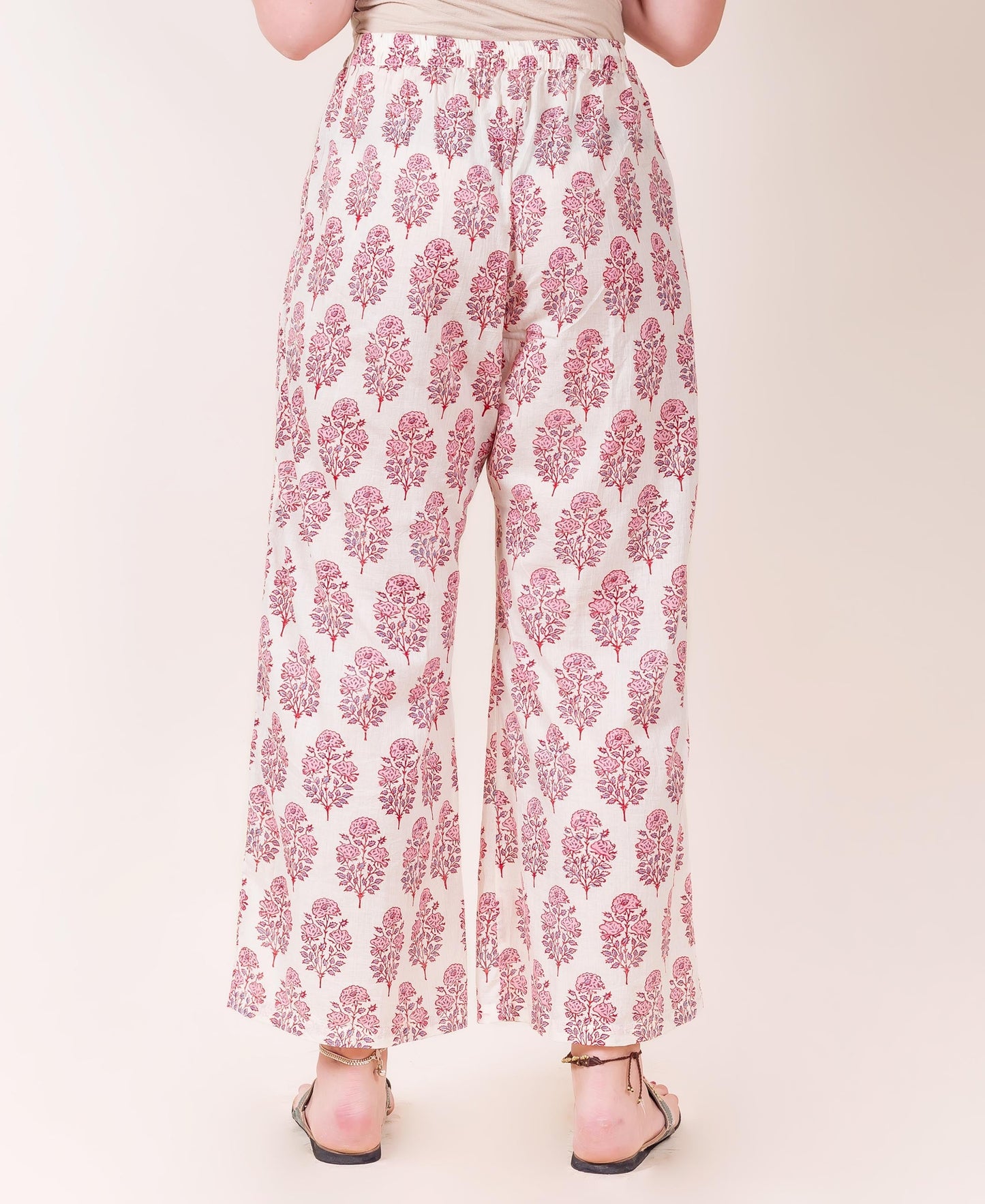 Off White Printed Flared Palazzo