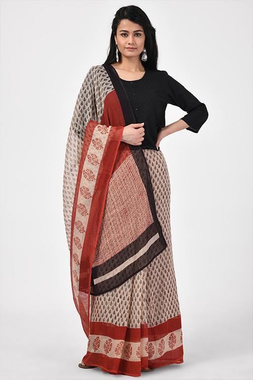 Bagru Print Kota Dori Saree-8