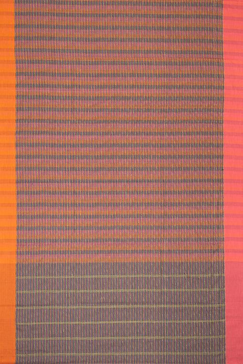 Chirika Masthi Checks Cotton Handloom Saree Dark Grey