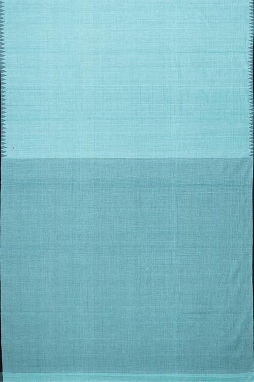 Chitrika Big Temple Kada Kuppadam Handspun Handloom saree Sky Blue