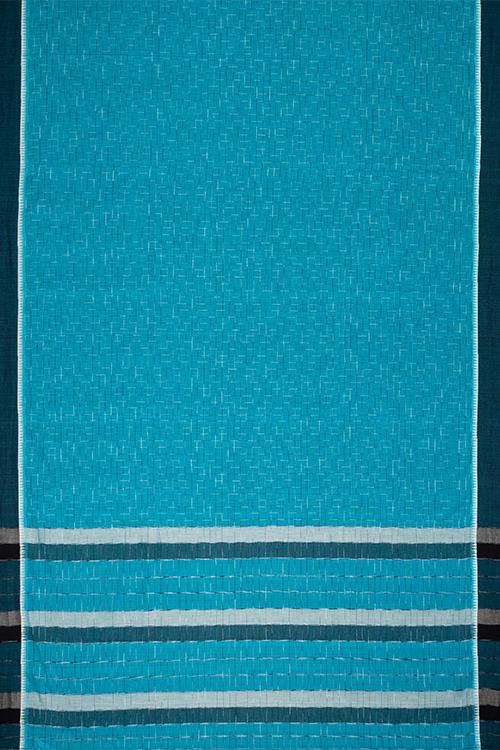 Chitrika Ikat Small Checks Cotton Handloom Saree Blue