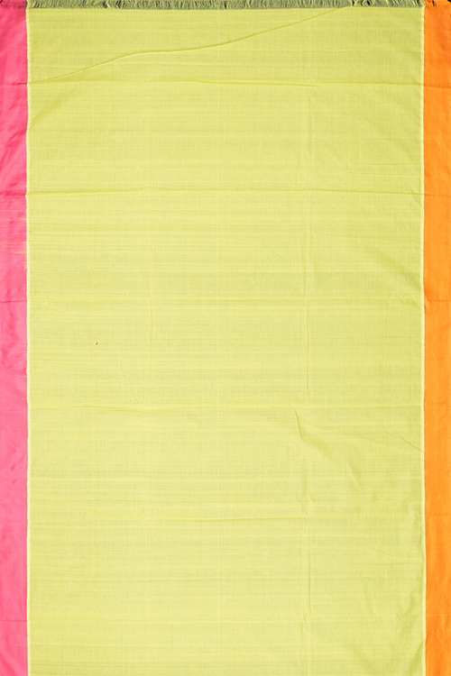 Chitrika Kuppadam 4 Square Buta Cotton Handloom Saree Lemon Yellow