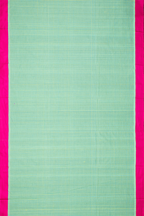 Chitrika Kuppadam 5/5 checks Cotton Handloom Saree Green