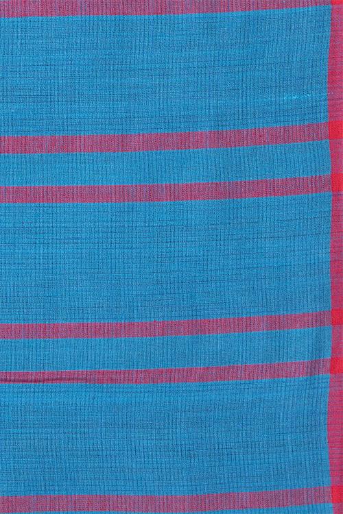 Chitrika Sirigadi Checks Cotton And Handspun Handloom Saree Blue