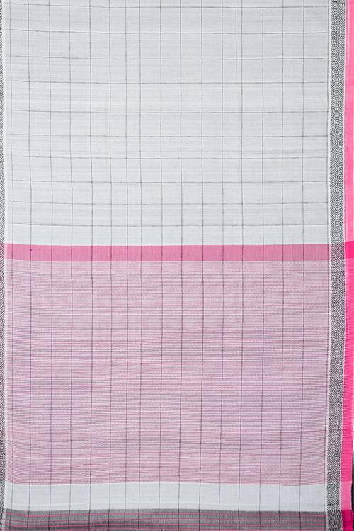 Chitrika Maze Checks Cotton Handloom Saree Grey