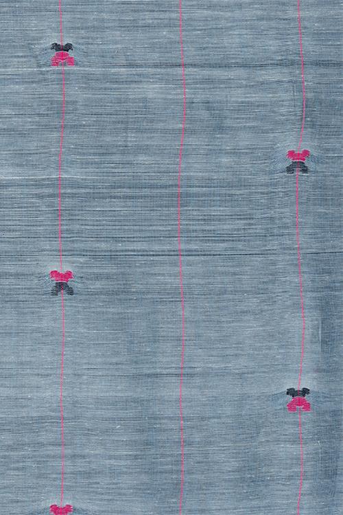 Chitrika Jamdani Flora( 100*ksf)19.80 Cotton And Handspun Handloom Saree Blue