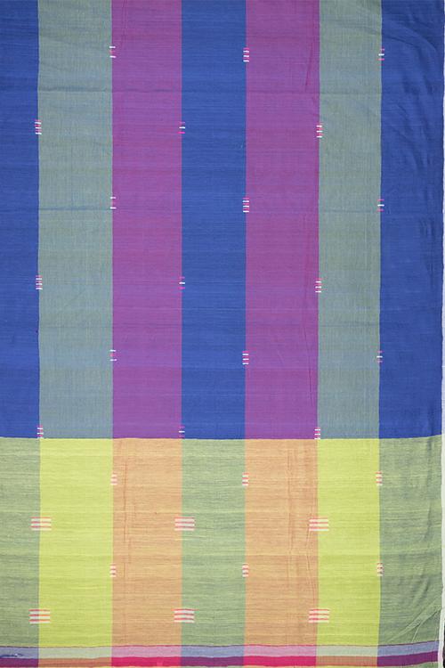 Chitrika Jamdani Radio Cotton And Handspun Handloom Saree Blue Green