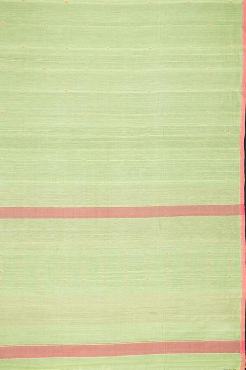 Chitrika Jamdani Square Line Cotton And Handspun Handloom Saree Green
