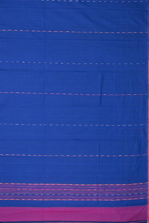 Chitrika Hank Art Plain Cotton Handloom Saree Dark Blue