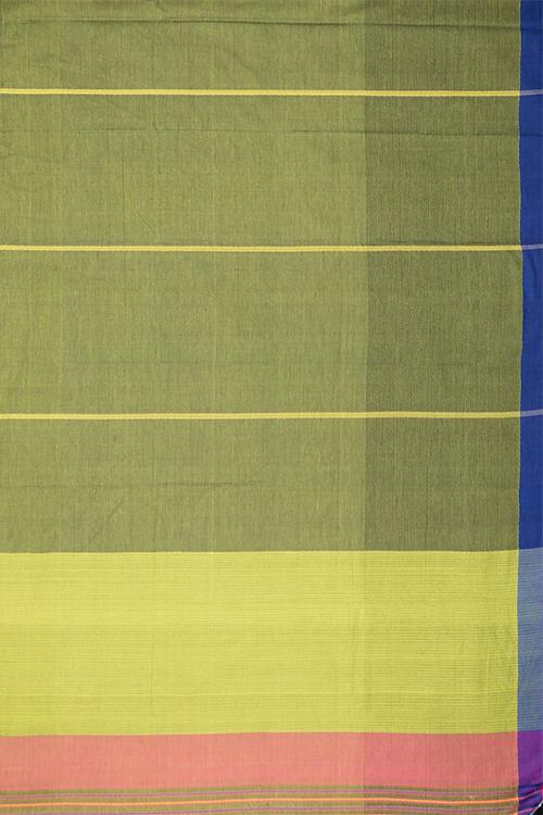 Chitrika Half Missing Plain Cotton Handloom Saree Green